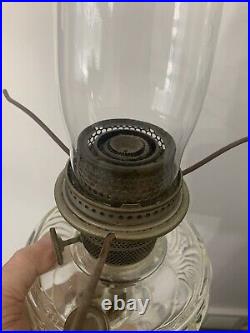 VTG. ALADDIN WAHINGTON DRAPE B53 OIL LAMP with501-11 SATIN DOME SHADE c1940'S