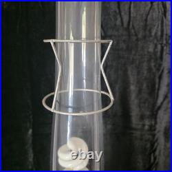 VTG Aladdin 12 Brass Oil to Electric Lamp, Lox-on Chimney & Cut-out Floral Shade