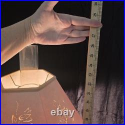 VTG Aladdin 12 Brass Oil to Electric Lamp, Lox-on Chimney & Cut-out Floral Shade
