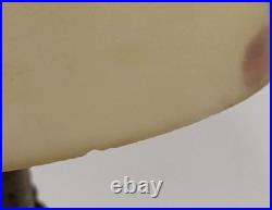 VTG Aladdin Cast Iron with Floral Reverse Painted Glass Shade Table Lamp 13