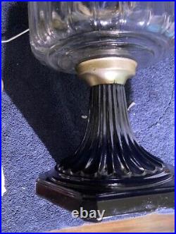 VTG Aladdin Clear on Black Corinthian Table Lamp Font, 1935-36 B-104