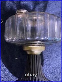 VTG Aladdin Clear on Black Corinthian Table Lamp Font, 1935-36 B-104