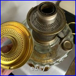 VTG Aladdin Corinthian Clear Over Amber GLOWS Mantle Oil Lamp Mod B Grape Floral VTG Aladdin Corinthian Clear Over Amber GLOWS Mantle Oil Lamp Mod B Grape Floral