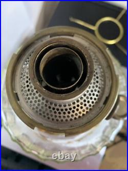 VTG Aladdin Corinthian Clear Over Amber GLOWS Mantle Oil Lamp Mod B Grape Floral