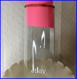 VTG Aladdin Corinthian Clear Over Amber GLOWS Mantle Oil Lamp Mod B Grape Floral