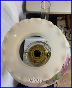 VTG Aladdin Corinthian Clear Over Amber GLOWS Mantle Oil Lamp Mod B Grape Floral VTG Aladdin Corinthian Clear Over Amber GLOWS Mantle Oil Lamp Mod B Grape Floral