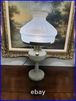 VTG Aladdin Electric Model-B Tall Lincoln Drape Alacite Lamp Uranium Glows