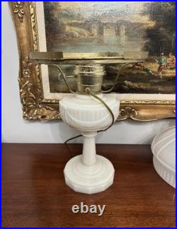 VTG Aladdin Electric Model-B Tall Lincoln Drape Alacite Lamp Uranium Glows