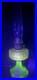 VTG Aladdin Lincoln Drape Oil Lamp-Sun Lavender/Green Uranium Glass 24 w Lox On