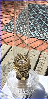 VTG Aladdin Model 23 Clear Lincoln Drape Kerosene Oil Lamp withChimney Set of 2