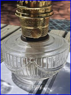 VTG Aladdin Model 23 Clear Lincoln Drape Kerosene Oil Lamp withChimney Set of 2