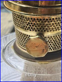 VTG Aladdin Model 23 Clear Lincoln Drape Kerosene Oil Lamp withChimney Set of 2