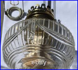 VTG Aladdin Model 23 Clear Lincoln Drape Kerosene Oil Lamp withChimney Set of 2
