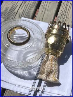 VTG Aladdin Model 23 Clear Lincoln Drape Kerosene Oil Lamp withChimney Set of 2