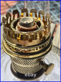 VTG Aladdin Model 23 Clear Lincoln Drape Kerosene Oil Lamp withChimney Set of 2