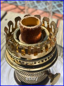 VTG Aladdin Model 23 Clear Lincoln Drape Kerosene Oil Lamp withChimney Set of 2