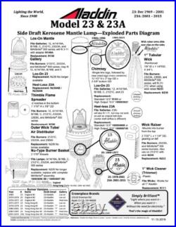 VTG Aladdin Model 23 Clear Lincoln Drape Kerosene Oil Lamp withChimney Set of 2