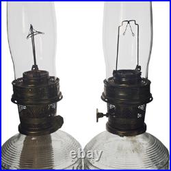 VTG Aladdin Model 23 Glass Oil Lamps Colonial Squares Pair 1 unused 20