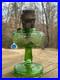 VTG Aladdin Nu-Type Model B Washington Drape Uranium Green Glass Oil Lamp, Glows