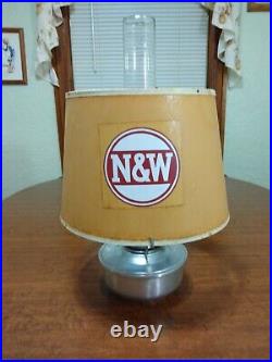 VTG Aladdin Railroad Caboose Lamp Train N&W Model 23 Shade Burner & Chimney Rare