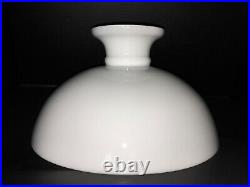 VTG DANISH White Milk Glass Aladdin Kerosene Hurricane Oil Lamp Shade 13 Fitter