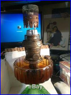 VTG GLASS ALADDIN NU TYPE MODEL B KEROSENE OIL MANTLE LAMP works
