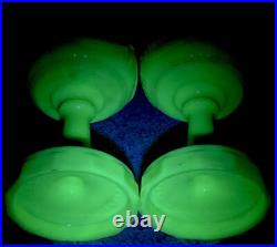 VTG Uranium Aladdin Alacite Tall Lincoln Drape Glass Model B Oil Lamps Glows Hot