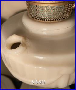 VTG Uranium Aladdin Alacite Tall Lincoln Drape Glass Model B Oil Lamps Glows Hot
