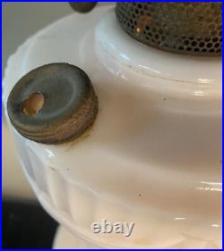 VTG Uranium Aladdin Alacite Tall Lincoln Drape Glass Model B Oil Lamps Glows Hot