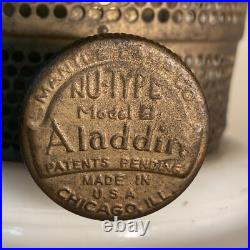 VTG Uranium Aladdin Alacite Tall Lincoln Drape Glass Model B Oil Lamps Glows Hot