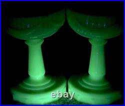 VTG Uranium Aladdin Alacite Tall Lincoln Drape Glass Model B Oil Lamps Glows Hot