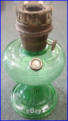 Very Scarce C-1935 Green ALADDIN Oil Lamp BEEHIVE Pattern Made 1935 to 1937