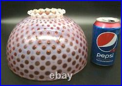 Vintage 10 Cranberry Opalescent Glass Windows Coindot Oil Kerosene Lamp Shade