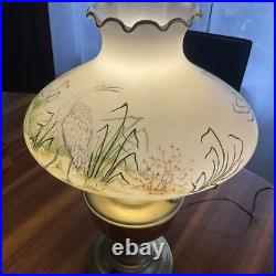 Vintage# 12 Aladdin Lamp Hand Painted Shade Egrets/water/reeds Signed Drewitz