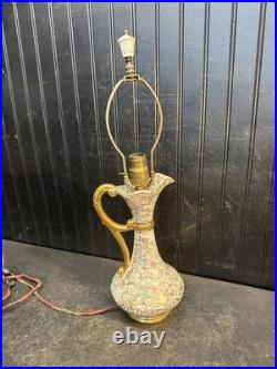 Vintage 1909 Weber Ceramic Aladdin Lamp Electric Table Lamp 22in