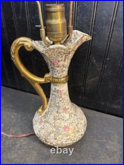 Vintage 1909 Weber Ceramic Aladdin Lamp Electric Table Lamp 22in