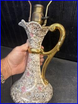 Vintage 1909 Weber Ceramic Aladdin Lamp Electric Table Lamp 22in