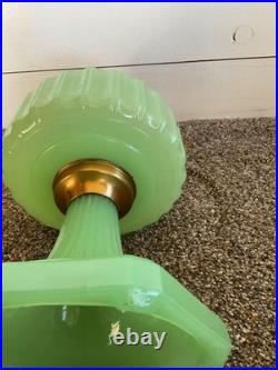 Vintage 1930's Aladdin Model B Mantle Oil Lamp Jadeite