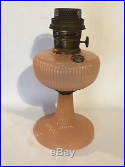 Vintage 1930's Aladdin Pink Moonstone Vertique oil kerosene Lamp