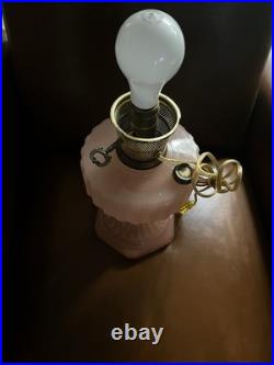 Vintage 1930s Aladdin Corinthian Lamp Rose Moonstone Glass, Electrified NO DRILL