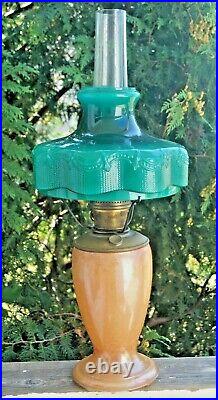 Vintage 1930s Aladdin Venetian Art Glass Vase Oil Kerosene Lamp Model 12