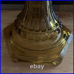 Vintage 1934 Aladdin Amber Cathedral Oil Lamp