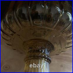 Vintage 1934 Aladdin Amber Cathedral Oil Lamp