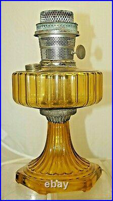 Vintage 1935 36 Aladdin Corinthian Amber Oil Kerosene Lamp