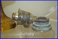 Vintage 1935 36 Aladdin Corinthian Amber Oil Kerosene Lamp
