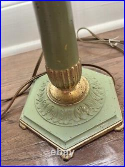 Vintage 1935-36 Aladdin Model B Orientale B-132 Green Oil Lamp With Chimney