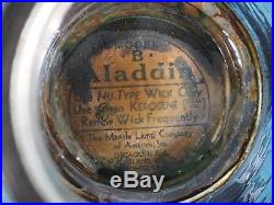 Vintage 1936 Mantle Lamp Aladdin Black Clear Crystal Corinthian Kerosene B104