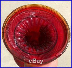 Vintage 1937 Aladdin Ruby Red Glass Beehive Kerosene Oil Lamp Model B Burner WOW