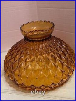 Vintage 1939 Aladdin B-55 Amber Plain Stem Washington Drape Oil Lamp with Shade