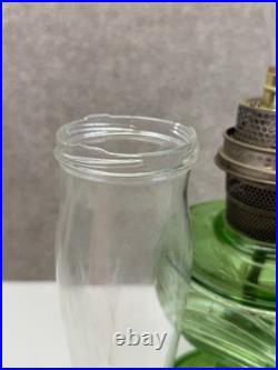 Vintage 1939 Aladdin Green Glass Washington Drape Nu-Type B Lamp Electrified
